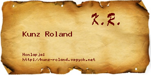 Kunz Roland névjegykártya